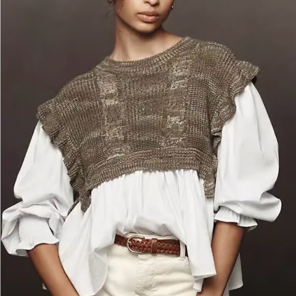 ILLA ILLA Brown Knit Sweater Vest